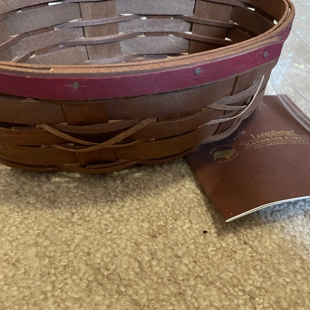 Longaberger 2008 Football Kickoff Basket with Plastic Protector With Red Stripe